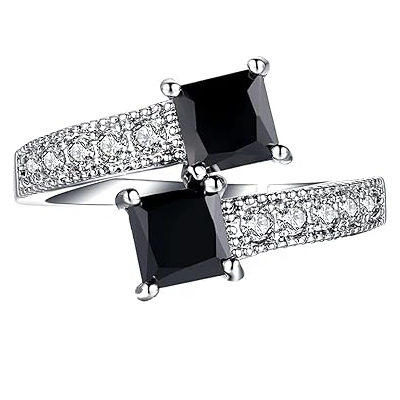 Yellow Chimes Ring for women Elegant Crystal Platinum Plated Adjustable Ring